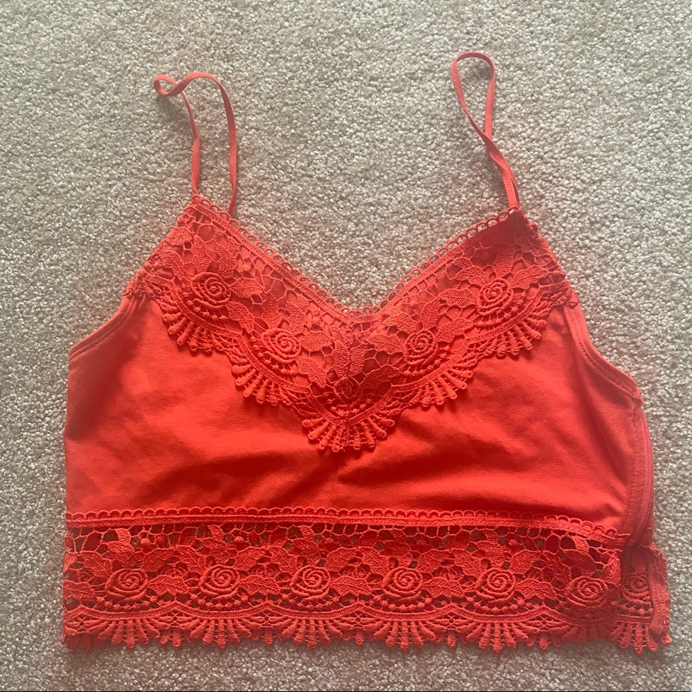 Topshop Bright Orange Crop US4